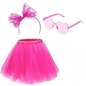 • Maiteenly • 3-Piece Tutu + Heart Sunglasses & Bow Headband Set